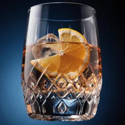 Ultra elegant product shot of a floating cocktail glass